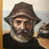 Портрет бородатого рыбака Carton Pinceau Non déterminé Portrait Russie 2000 - photo 2