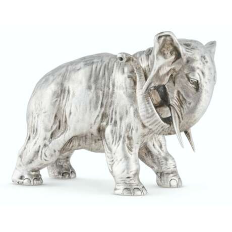 A SILVER TABLE LIGHTER IN THE FORM OF AN ELEPHANT - photo 1