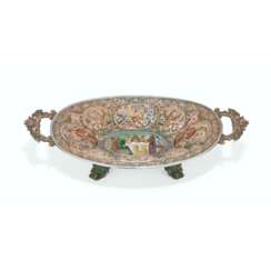 A CLOISONN&#201; AND EN PLEIN ENAMEL SILVER DISH