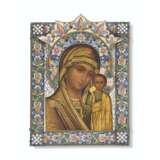 A SILVER-GILT AND CLOISONN&#201; ENAMEL ICON OF THE MOTHER OF GOD OF KAZAN - Foto 1