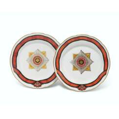 TWO PORCELAIN PLATES FROM THE SERVICE OF THE ORDER OF ST VLADIMIR