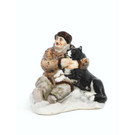 A SOVIET PORCELAIN FIGURE OF IVAN PAPANIN AND HIS DOG - photo 1