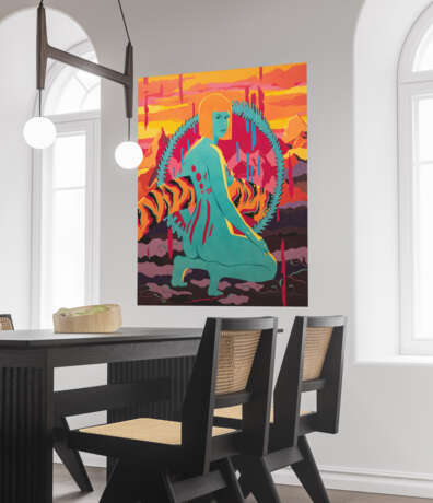 Gemälde „RÖRICHS TOR“, Leinwand auf dem Hilfsrahmen, Acryl auf Leinwand, Expressionismus, фигуративная абстракция, Russland, 2021 - Foto 3