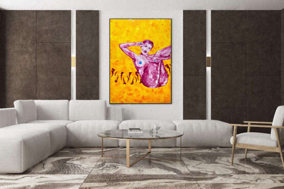 Design Gemälde „MUDRA / FIEBER“, АКРИЛ НА ХОЛСТЕ НА ПОДРАМНИКЕ, Malmesser, Konzeptionell, Erotik, Russland, 2021 - Foto 3