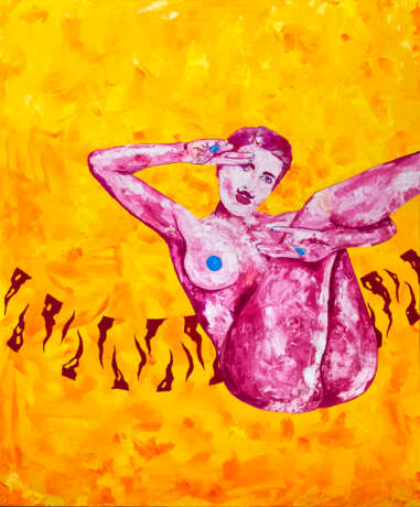 Design Gemälde „MUDRA / FIEBER“, АКРИЛ НА ХОЛСТЕ НА ПОДРАМНИКЕ, Malmesser, Konzeptionell, Erotik, Russland, 2021 - Foto 1