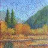 Autumn soft pastel pastel on cardboard Impressionism Landscape painting Georgia 2021 - photo 1