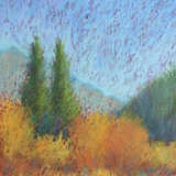 Autumn soft pastel pastel on cardboard Impressionism Landscape painting Georgia 2021 - photo 3