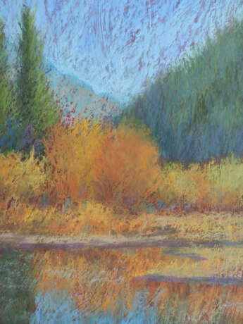 Autumn soft pastel pastel on cardboard Impressionism Landscape painting Georgia 2021 - photo 4