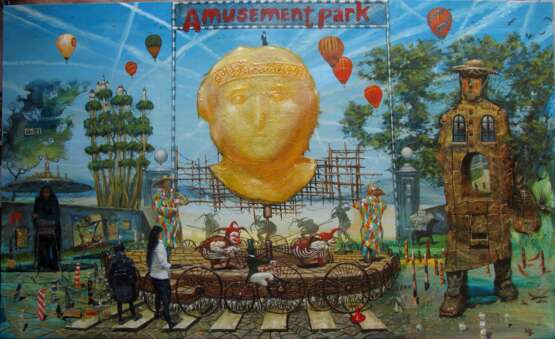Painting “Amusement park”, Oil on canvas, Symbolism, philosophical, Ukraine, 2021 - photo 1