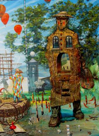 Painting “Amusement park”, Oil on canvas, Symbolism, philosophical, Ukraine, 2021 - photo 3