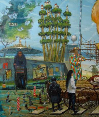 Painting “Amusement park”, Oil on canvas, Symbolism, philosophical, Ukraine, 2021 - photo 4