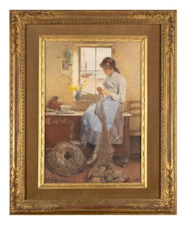 "Il rammendo" 1887 | acquerello su cartoncino (cm 40x27) | Firmato in basso a sinistra, datato in basso a destra | Al retro: firmato | In cornice - photo 2