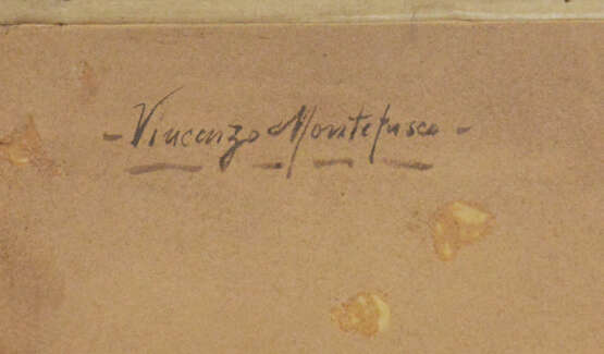 "Il rammendo" 1887 | acquerello su cartoncino (cm 40x27) | Firmato in basso a sinistra, datato in basso a destra | Al retro: firmato | In cornice - Foto 4