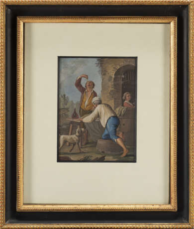 "Maccaronaro" 1799 | tempera su cartone (cm 19,5x14,5) | Firmato e datato in basso a destra | In cornice | | Provenienza | Christie's Roma, giugno 2005 - photo 2
