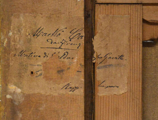 "Motivo del Valdarno presso Gaville" 1870 | olio su tela (cm 36x43,5) | Firmato e datato in basso a destra | Al retro: cartiglio con titolo | In cornice | (difetti) - фото 5