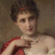 "La collana di perle" 1903 | olio su tela (cm 26x20) | Firmato e datato in alto a destra | In cornice - Архив аукционов