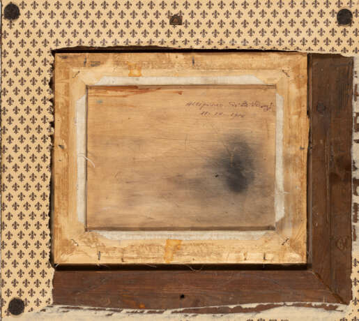 "Altipiano di Borgio Verezzi" 10.10.1910 | olio su tavola (cm 18x24) | Siglato in basso a sinistra | Al retro: titolato e datato | In cornice - Foto 3