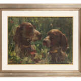 "Cani a caccia" | olio su tela (cm 48x66) | Firmato in basso a sinistra | Al retro: tracce di cartiglio | In cornice - Foto 2