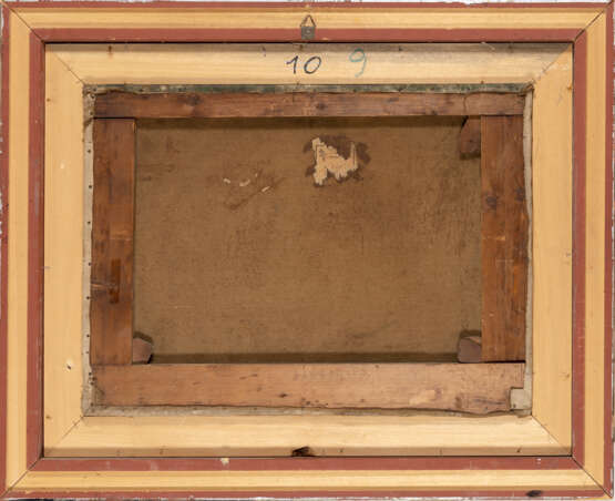 "Cani a caccia" | olio su tela (cm 48x66) | Firmato in basso a sinistra | Al retro: tracce di cartiglio | In cornice - фото 3