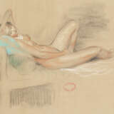 "Nudo femminile" | tecnica mista su carta (cm 31x48) | Timbro della vendita dell'atelier dell'artista in basso al centro | In cornice - photo 1