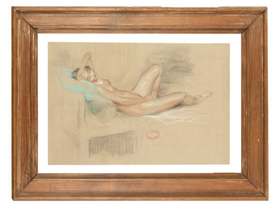 "Nudo femminile" | tecnica mista su carta (cm 31x48) | Timbro della vendita dell'atelier dell'artista in basso al centro | In cornice - photo 2