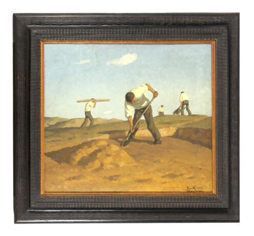 "Gli sterratori" 1925 | olio su cartone telato (cm 60x70) | Firmato e datato in basso a destra | Al retro: titolato | In cornice - photo 2