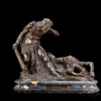 "La prima morte" | scultura in bronzo (cm 42x36x30) poggiante su base in marmo nero venato | Firmata alla base - Auktionsarchiv