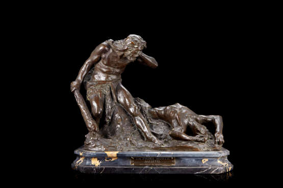 "La prima morte" | scultura in bronzo (cm 42x36x30) poggiante su base in marmo nero venato | Firmata alla base - фото 1