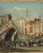 Eugenio Bonivento. "Ponte di Rialto" | olio su tela applicata a compensato (cm 27x32) | Firmato in basso a destra | In cornice