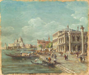 "Bacino di San Marco" | olio su tela applicata a compensato (cm 27x32) | Firmato in basso a destra | In cornice