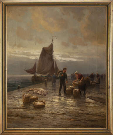 "Trieste, pescatori al Molo Audace" | olio su tela (cm 67x54) | Firmato in basso a sinistra | Al retro: cartiglio | In cornice | | Provenienza | Galleria Michelazzi, Trieste - Foto 2