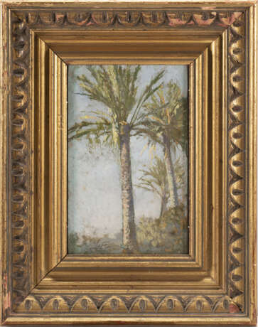 "Palme" | olio su tavola (cm 21,5x13) | Firmato in basso a sinistra | Al retro: timbro | In cornice | | Provenienza | Raccolta Giosi, Napoli - Foto 2