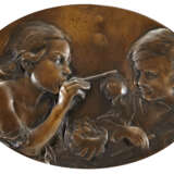 "Bolle di sapone" | bassorilievo in bronzo montato su pannello di legno (cm 24x34) | Siglato a destra - Foto 1