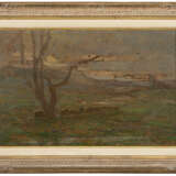 "Il gregge" | olio su cartone pressato (cm 45x70) | Firmato in basso a destra | Al retro: dedicato e datato 19 maggio 1910 | In cornice - Foto 2