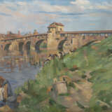 "Lavandaie sul Ticino a Pavia" | olio su tela (cm 75x90) | Firmato in basso a destra | In cornice - фото 1