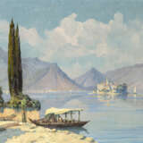 "Lago Maggiore con l'Isola dei Pescatori" | olio su tela (cm 71x101) | Firmato in basso a destra | In cornice - фото 1
