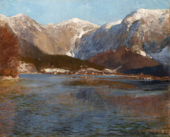 "Lago alpino" 1899 | olio su tela (cm 60x74) | Firmato e datato in basso a destra | In cornice - фото 1