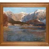 "Lago alpino" 1899 | olio su tela (cm 60x74) | Firmato e datato in basso a destra | In cornice - photo 2