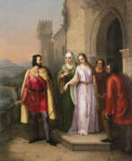 Винченцо Джакомелли (1841-1890). "Incontro" 1843 | olio su tela (cm 81x61) | Firmato, locato Venezia e datato in basso a sinistra | In cornice