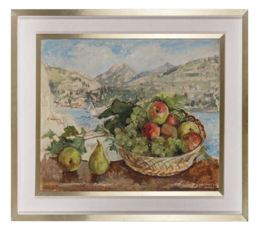 "Composizione con cesta di frutta" 1940 | olio su tela (cm 50x60) | Firmato e datato a sinistra | In cornice - Foto 2