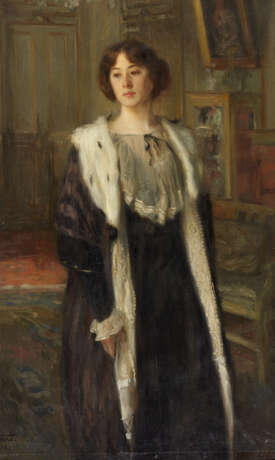 (*) | | "Ritratto femminile" 1913 | olio su tela (cm 152x91) | Firmato e datato in basso a sinistra | In cornice - фото 1