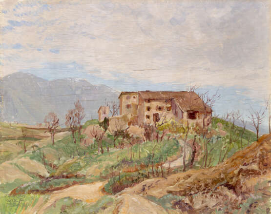 "San Zenone degli Ezzelini" 31 marzo 1929 | olio su compensato (cm 45x58) | Firmato in basso a sinistra | Al retro: titolato e datato | In cornice - photo 1