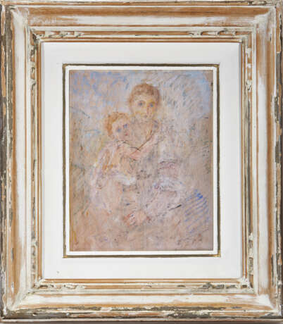 "Maternità" 1959 | olio su compensato (cm 25x20) | Firmato e datato in basso a destra | Al retro: studio per "Crocefissione"; firmato in basso a destra | In cornice - photo 2