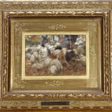 "Gregge impaurito" 1913 | olio su carta applicata a cartone (cm 11,5x17) | Firmato in basso a sinistra | Al retro: cartiglio del pittore con titolo e data | In cornice - photo 2