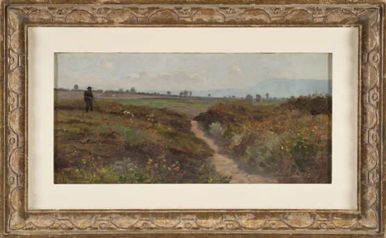 "Il cacciatore" | olio su tela (cm 27x57) | Firmato in basso a sinistra | In cornice - Foto 2