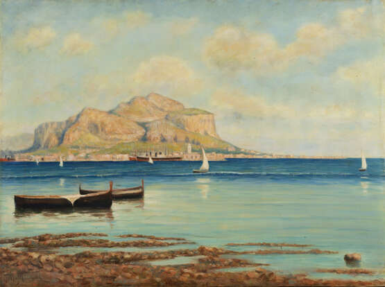 "Il Golfo di Palermo" | olio su tela (cm 85x115) | Firmato in basso a sinistra | In cornice - photo 1