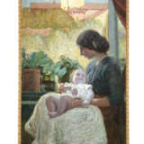 "Maternità" 1916 | olio su tela (cm 154x80) | Firmato e datato in basso a destra | Al retro: firmato e datato | In cornice - Foto 2