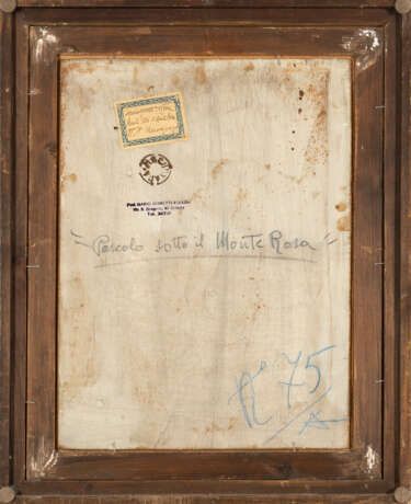 "Pascolo sotto il Monte Rosa" | olio su tavola (cm 45x33) | Firmato in basso a destra | Al retro: timbro e cartiglio del pittore | In cornice - фото 3