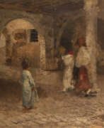 Моисей Бьянки (1840-1904). "Portico con figure a Chioggia"