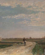 Beppe Ciardi. "Paesaggio d'Aprile" | olio su tavola (cm 30x38,5) | Firmato in basso a sinistra | Al retro: firmato e titolato | In cornice